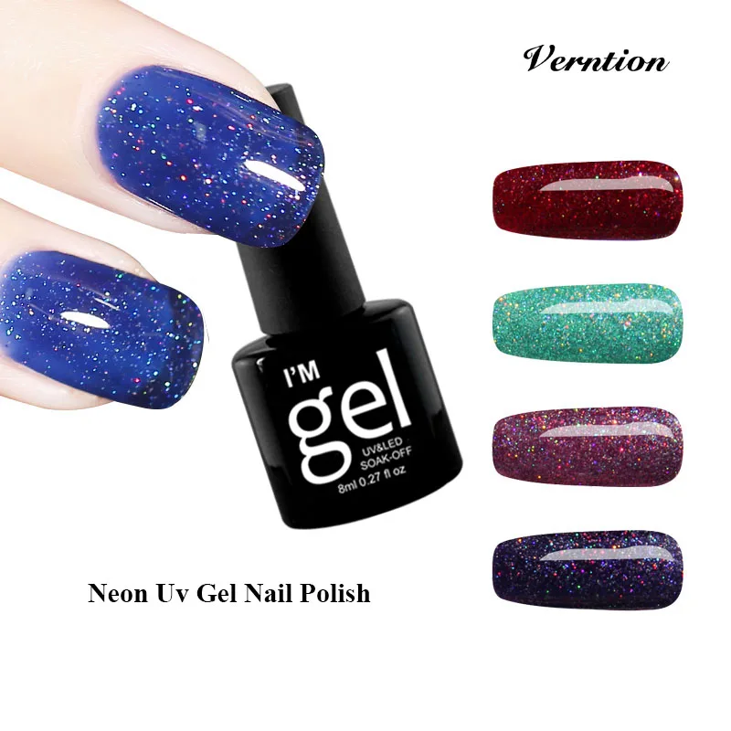 

Verntion 29 Color Bling Uv Nail Polish Top Base Primer Uv Led Lamp Set Cheap Neon Glitter Soak Off Nail Polish Gel Varnish