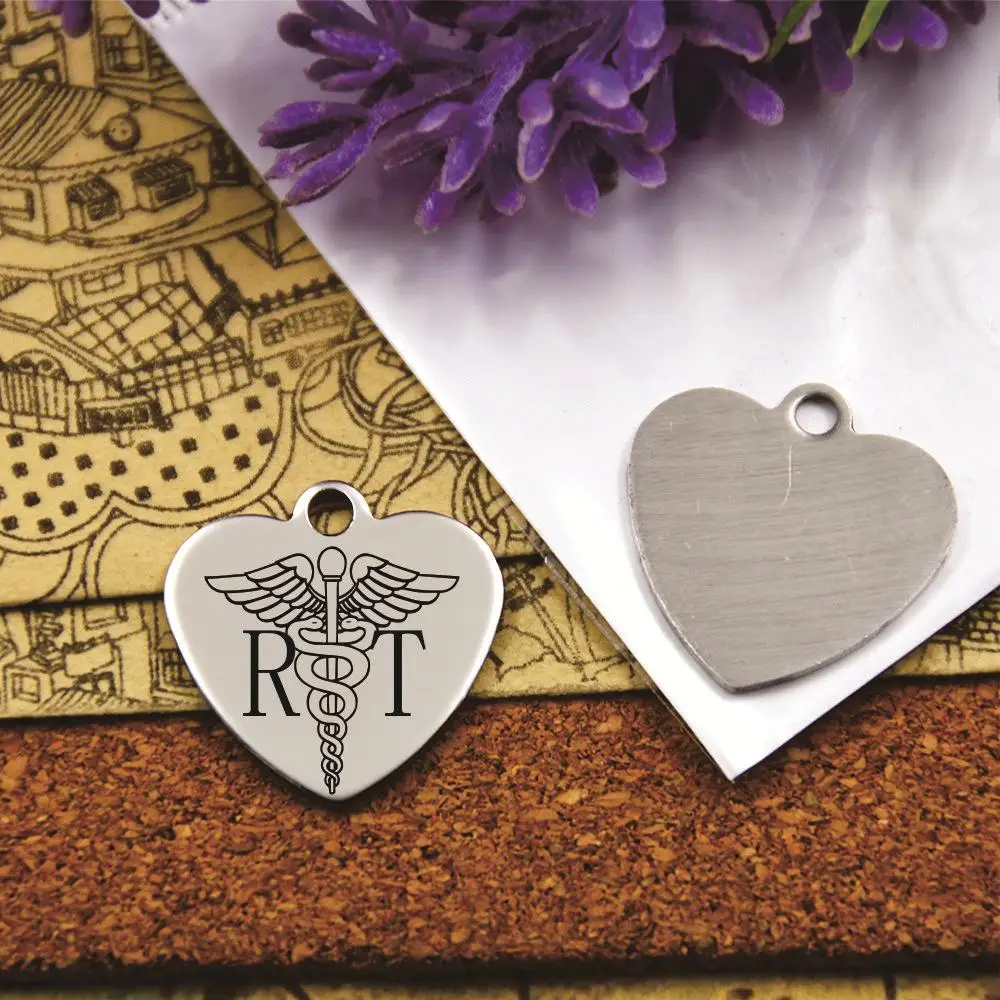 

20pcs--stainless steel charms"RT/RN/LVN/NUT ALLERGY/PHARMACY TECH/PSYCHOLOGIST" 5 style for choosing DIY Charms Pendants