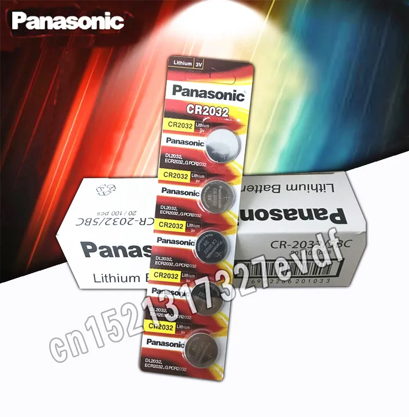 Panasonic 100 шт./лот cr 2032 аккумуляторы таблеточного типа монетки 3В литий Батарея для часами дистанционным Управление калькулятор cr2032