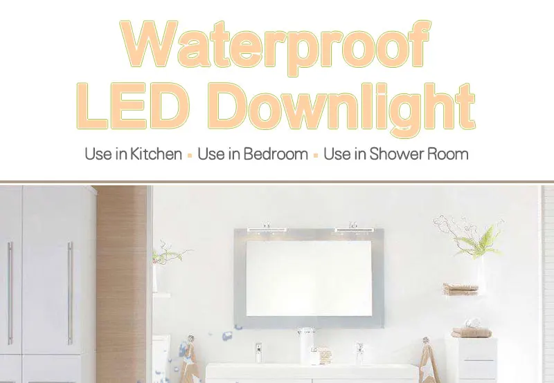 Dimmable Waterproof LED Downlight AC220V 230V 5W 7W 9W 12W 15W 18W 24W LED indoor Lamp Recessed LED Spot Light For Bathroom