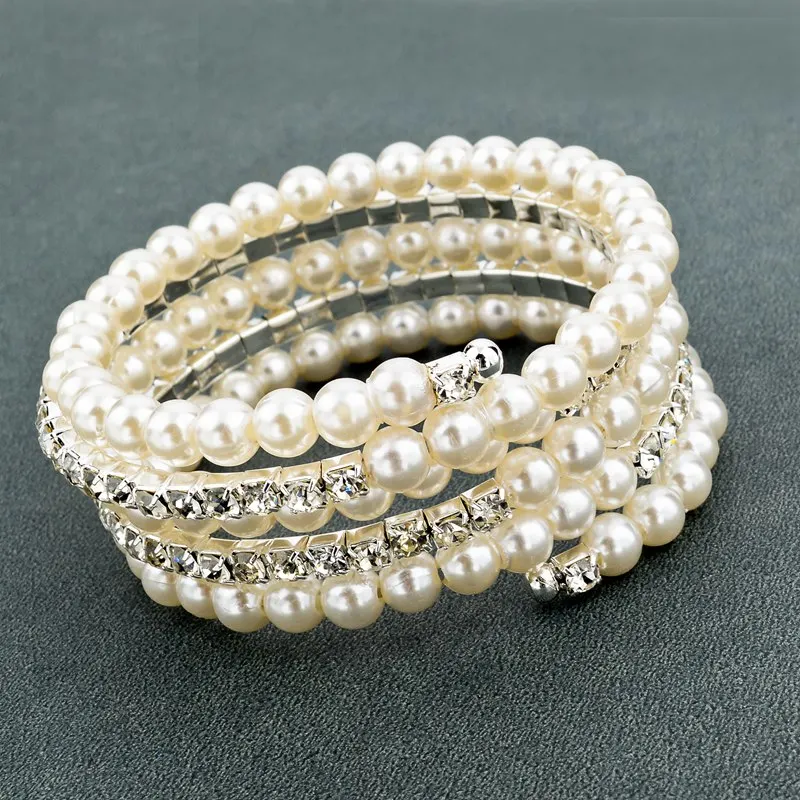 Longway Fahsion Crystal Imitation Pearl Bracelets For Women Multi Longway Fahsion Crystal Imitation Pearl Bracelets For Women Multi Layer Wide Bangles Pulseras Jewelry Sbr150357 In Cuff From