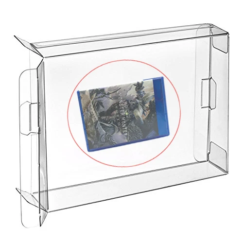 

Ruitroliker 10Pcs Clear Box Case Sleeve CIB Protector for PS 4 Games Cartridge Box