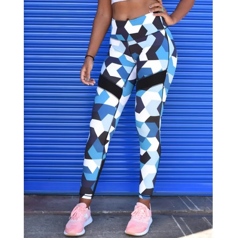 

New Women Leggings Colour Geometry Print Mesh Legging High Waist Fitness Legging Workout Adventure Time hot Pants trousers women