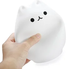 Cat USB LED Children Animal Night Light Silicone Soft Cartoon Baby Nursery Lamp Breathing LED Night