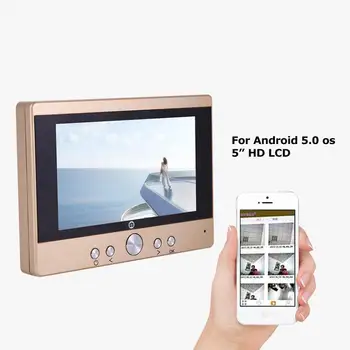 

5'' LCD WiFi Digital Door Viewer Phone Doorbell 100-240V EU Plug Intercom IR Night Vision Door Viewers High Quality