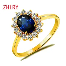 Genuine Yellow Gold Ring 100% natural sapphire Gem fine jewelry Precious stone woman rings anniversary wife noble elegant