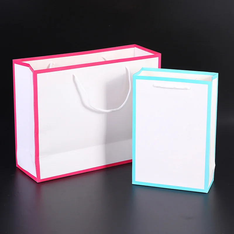 Высокое качество бумажный пакет с рамкой линии просите продавца MOQ для того чтобы настроить 1 цвет логотип для коммерчески подарочной ткани упаковки