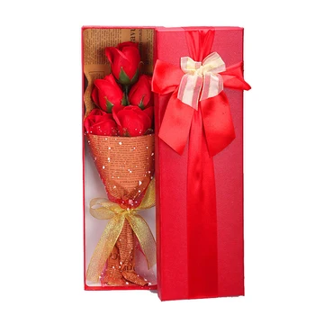 

5pc/box Soap Roses Flower Scented Soap Flower Bouquet in Box for Birthday Mother's Day Birthday Gift Wedding Decor