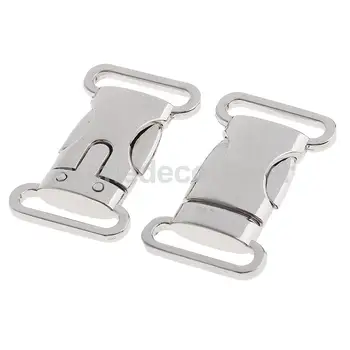 

2pcs Stainless Steel Side Release Buckle for Paracord Bracelet Dog Collar Bag Clasp durable Stainless steel material