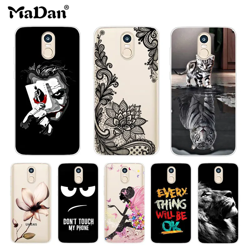 uhans A6 Case Cover 5.5&quot Cool Colorful Pattern Transparent Thin Soft Silicone Protective Phone Cases For | Мобильные телефоны и