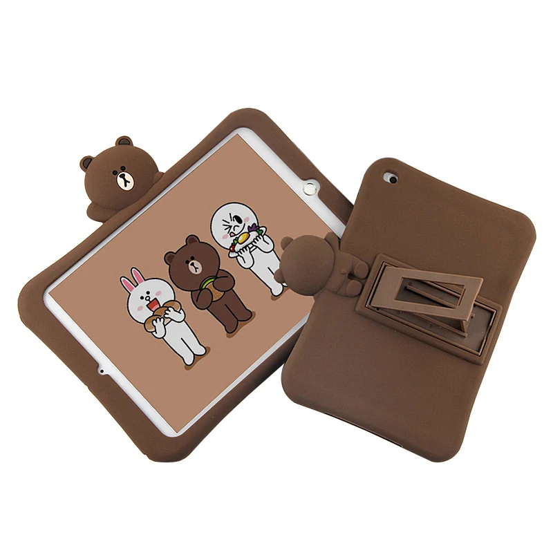 Case For iPad Mini 4 3 2 1 Pro 9.7 10.5 Cute Bear Silicone Soft Case