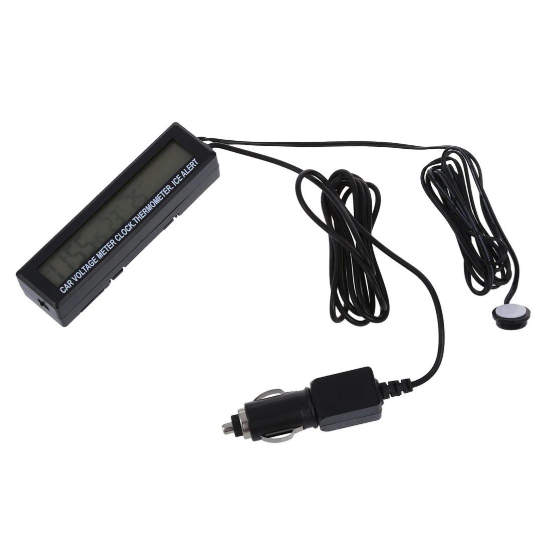  12V/24V Car Voltage Monitor Battery Alarm Temperature Thermometer Clock display