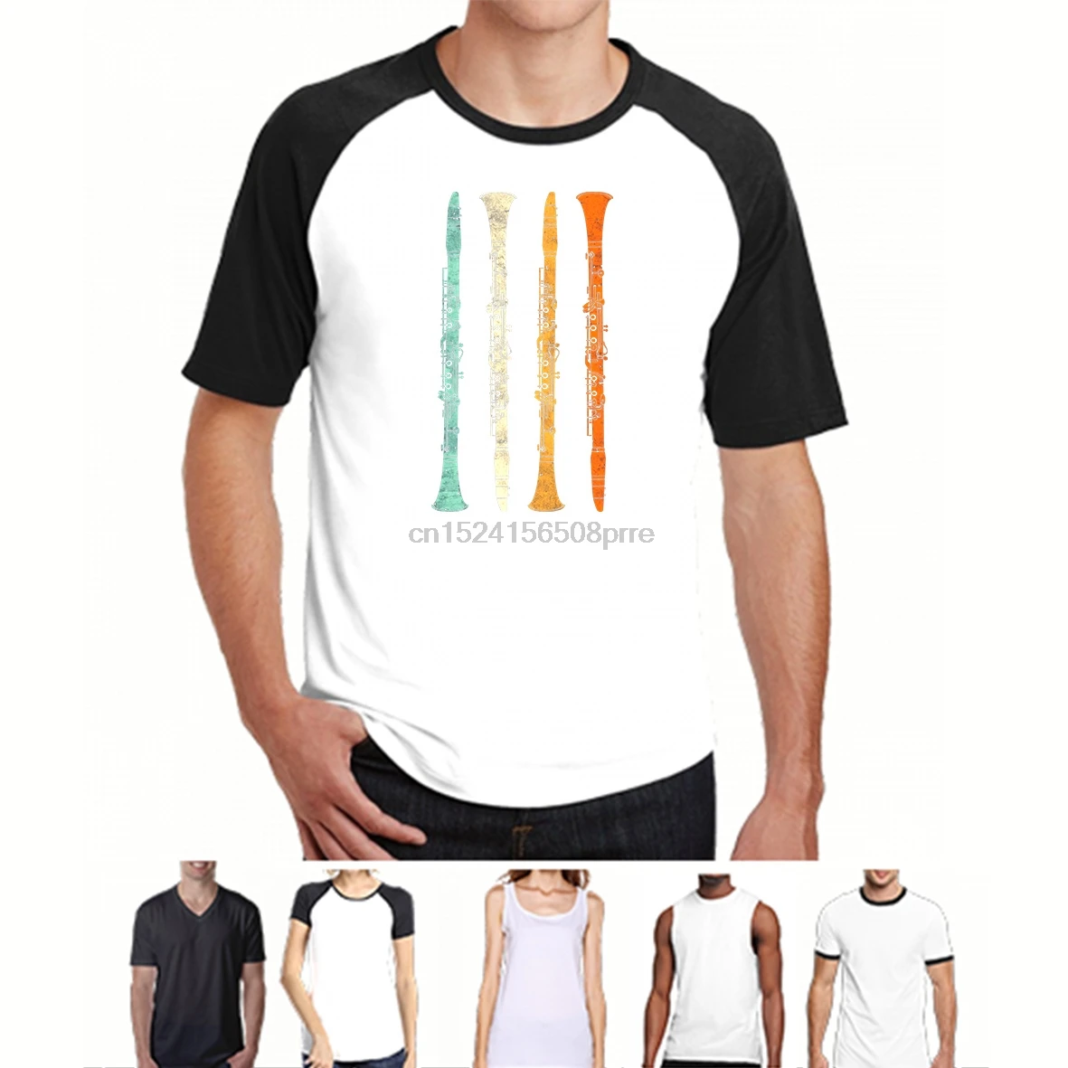 

Funny Men t shirt Women novelty tshirt Vintage Retro 70s Clarinet T-Shirt cool T-Shirt