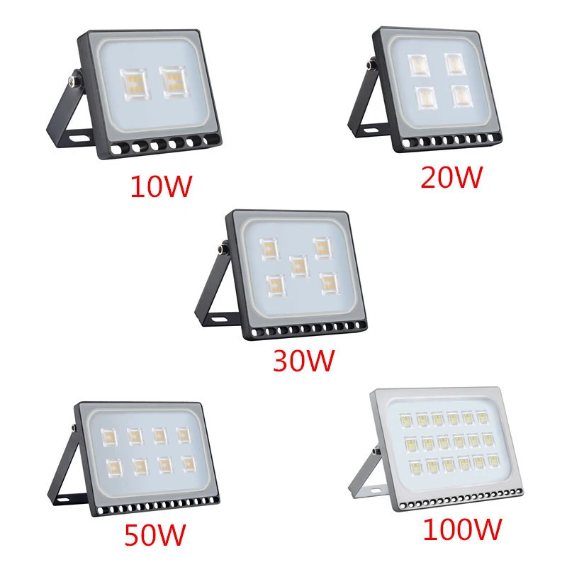 1PCS Ultrathin LED Flood Light 10W 20W 30W 50W 100W IP65 220V LED Spotlight Refletor Outdoor Lighting  Wall Lamp Floodlight exterior led flood lights