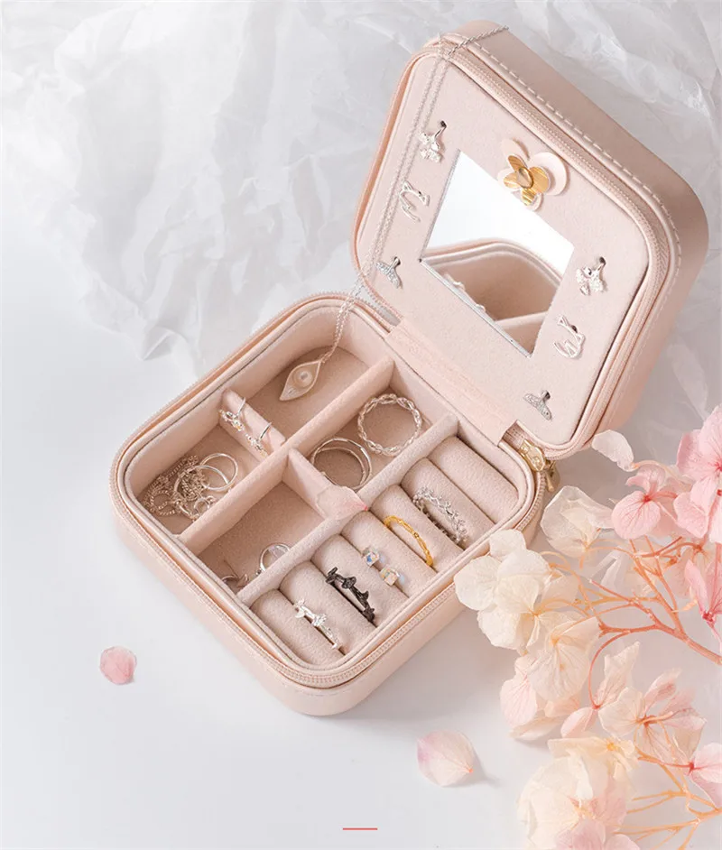 Jewelry Packaging Box Casket Box For Exquisite Makeup Case Cosmetics Beauty Organizer Container Boxes Graduation Birthday Gift