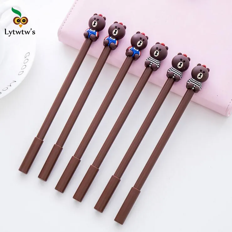 

1 Pieces Lytwtw's Stationery Cartoon Cute Kawaii Bear Lovely Erasable Gel Pens Office School Supply Handles Creative Gift