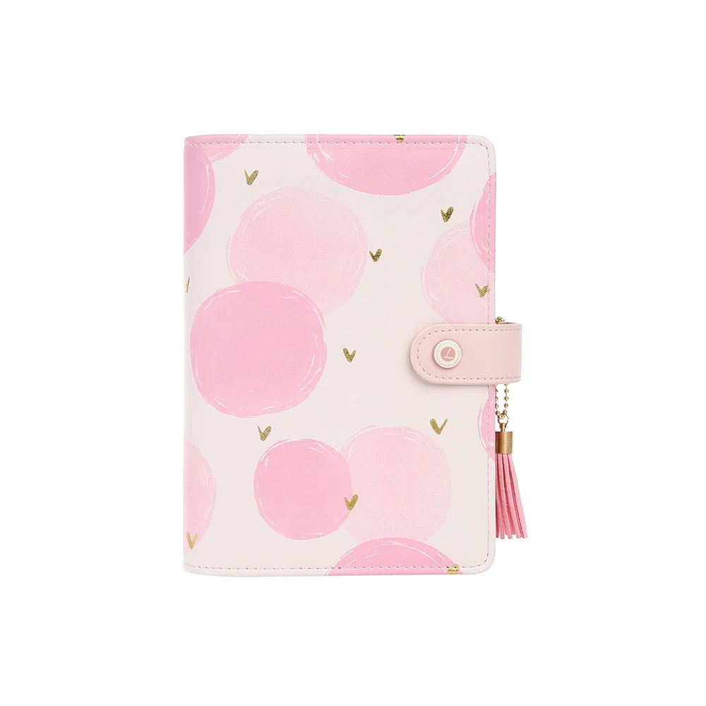 

Lovedoki 2019 Pink Polka Dot Loose Leaf Notebooks and Journals A6 Spiral Planner Personal Diary School Gift Stationery Supplies