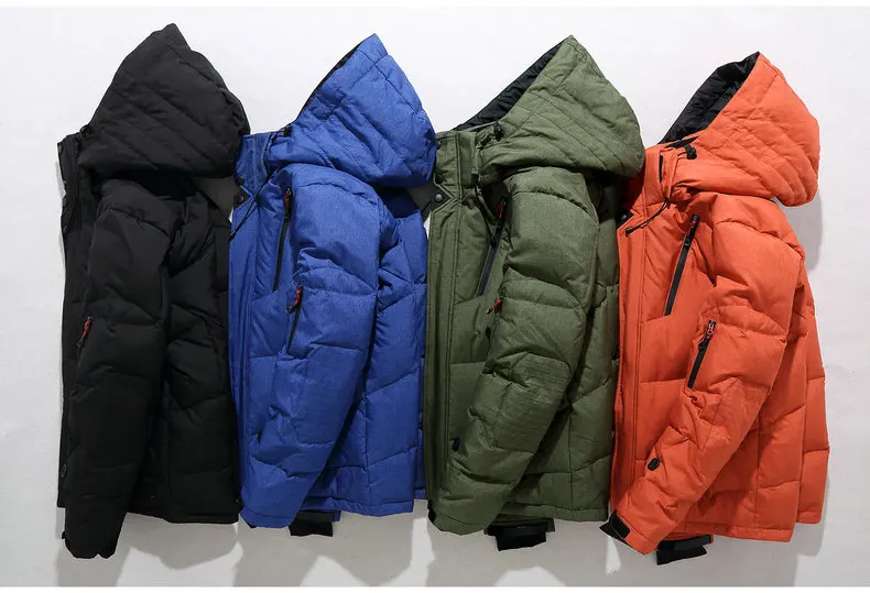 Дизайн, качественная зимняя куртка для мужчин, с капюшоном, толстая, на утином пуху, парки, повседневное, на шнурке, пальто, тонкие карманы, пальто, Роскошная Одежда