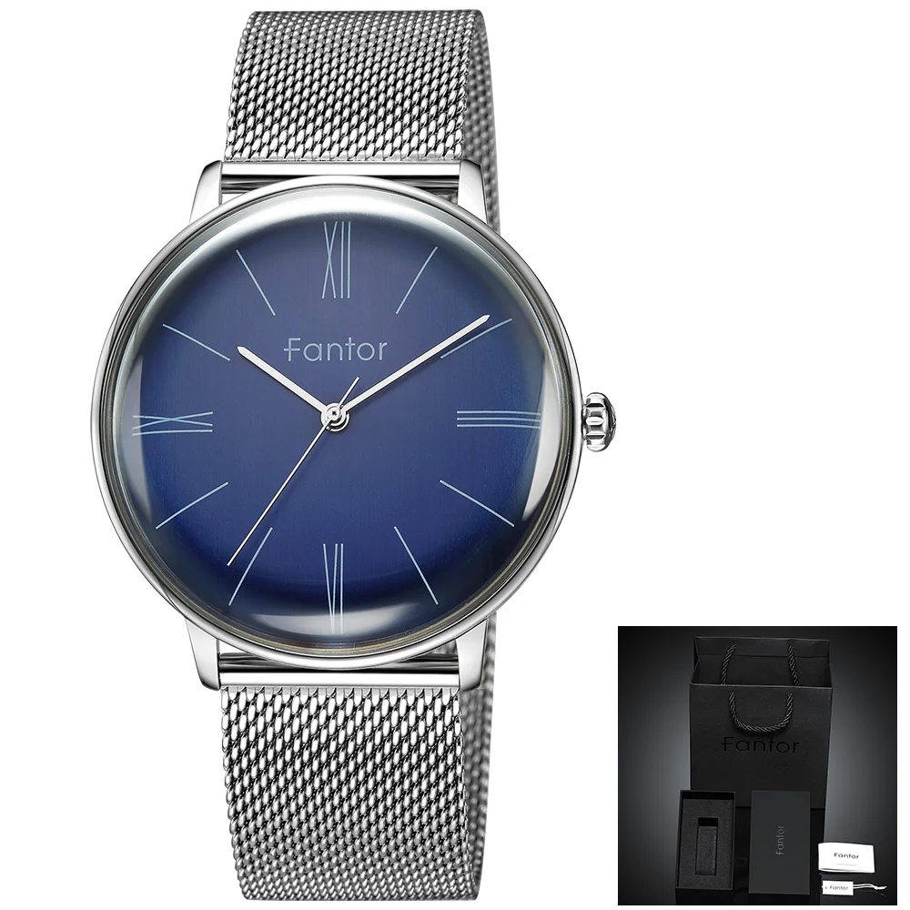 

Fantor men watch 2019 top brand luxury quartz mesh watches casual business wristwatch mens fashion new waterproof male Clock
