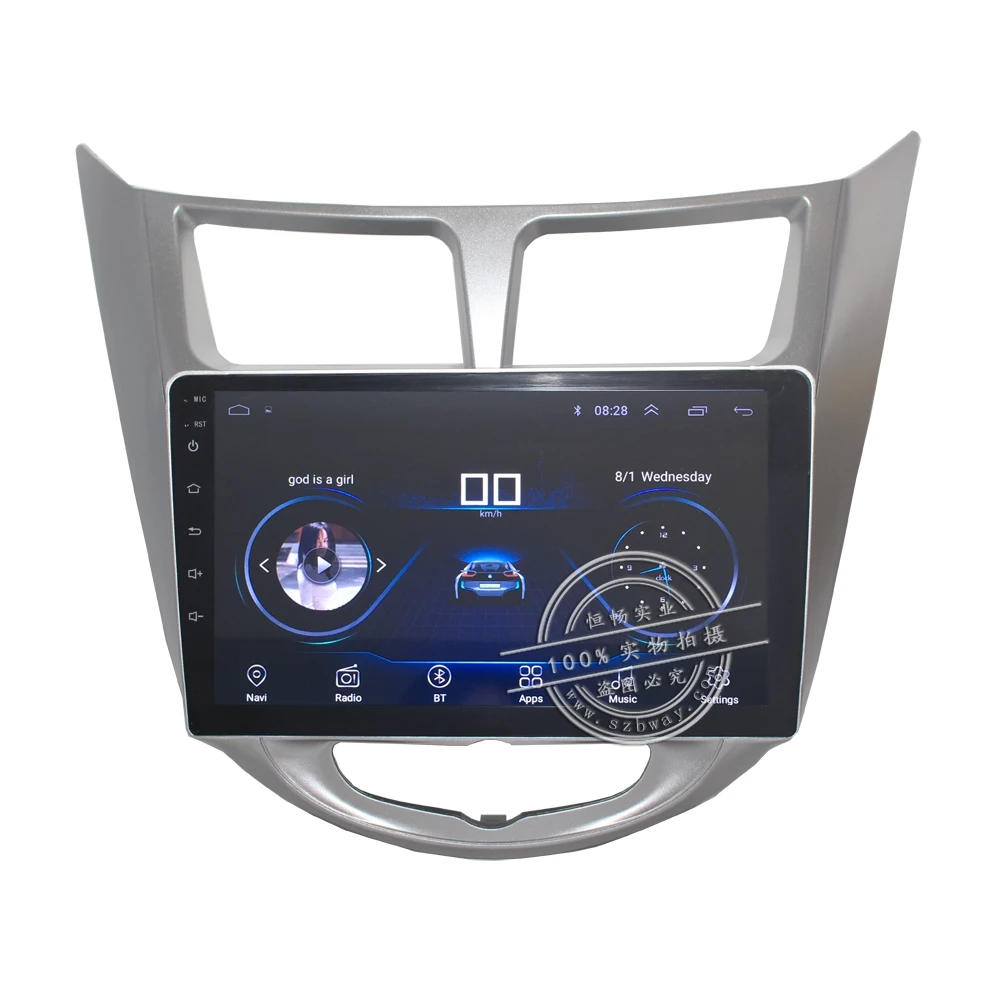 Clearance HACTIVOL 9" 1024*600 Quadcore android 8.1 car radio for Hyundai Accent Solaris verna i25 car DVD player GPS Navi wifi bluetooth 1