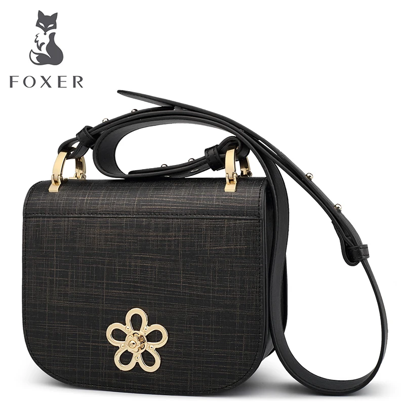

Foxer Brand Women's Cowhide Leather Small Shoulder Bag Female Crossbody & Messenger Bags Girl's New Fashion Handbags