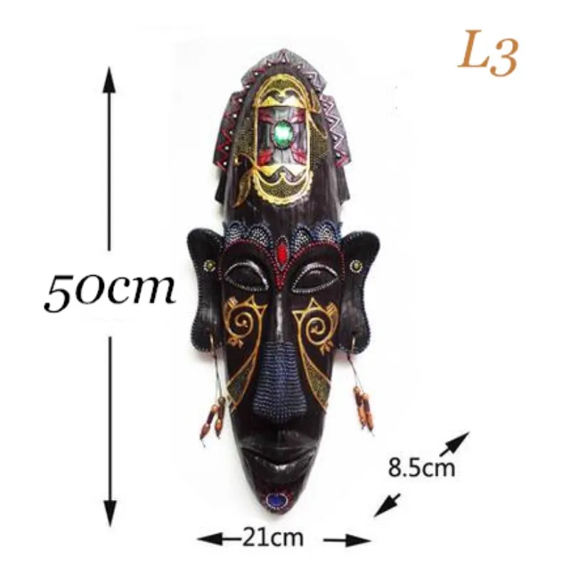 Африканские фигурки, маска, подвесная, креативная, бытовая, KTV, баров, крыльца, украшение, изделия из смолы, винтажное, религиозное, украшение для дома - Цвет: As picture shown