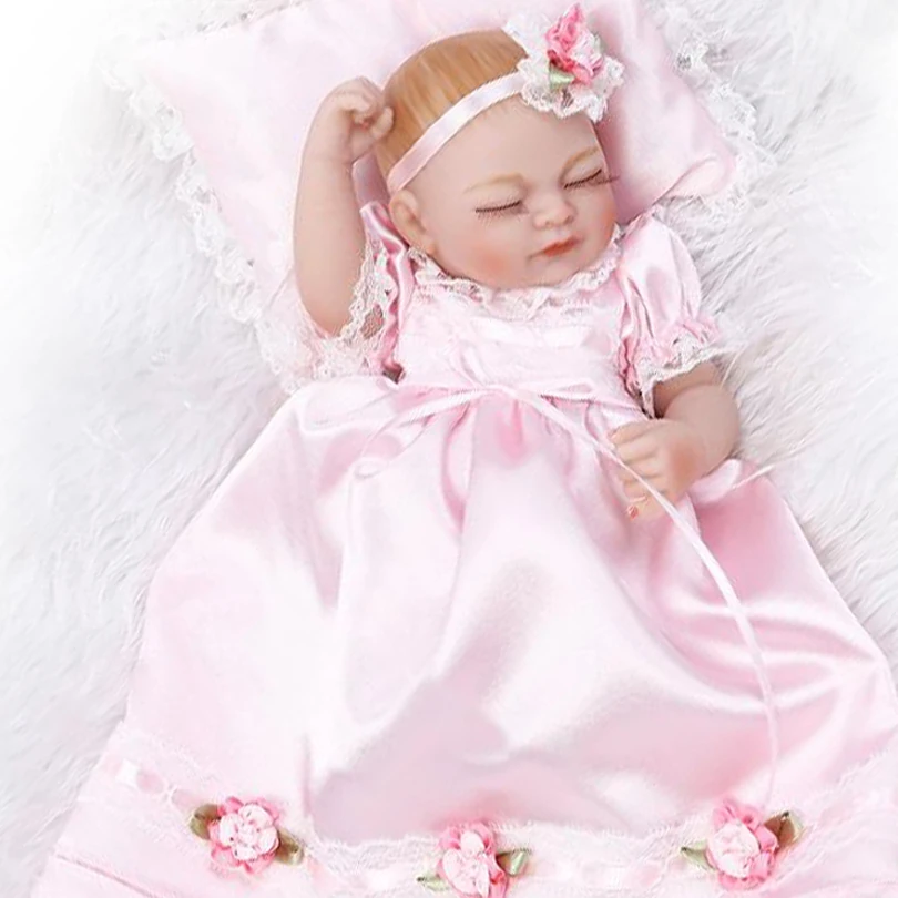 

25cm Full Body Silicone Reborn Baby Doll Toy For Girls Vinyl Mini Girls Newborn Babies Doll Bedtime Play House Bathe Shower Toy