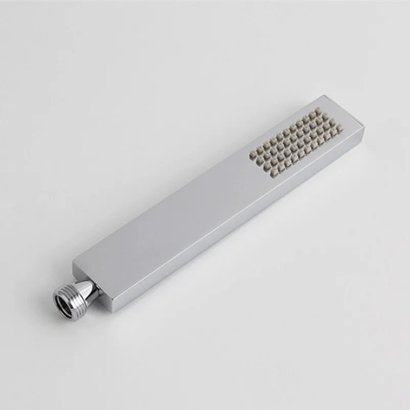 Brass Square Chrome Hand Held Shower Head High Pressure Water Saving