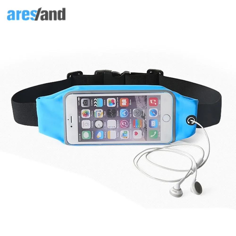 

Aresland Water Resistant Belt Waist Pack Bag for Iphone 6 6 plus 4.7" 5.5" Android Phone Transparent Touch Screen Earphone