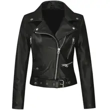 Европейская мода весна и осень овчины пальто женская куртка из натуральной кожи женская Мотоциклетная Куртка jaqueta de couro