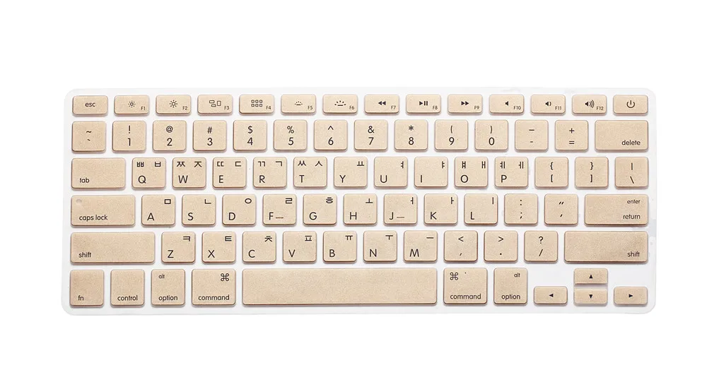 Новая Корейская Клавиатура Версия США Силиконовый протектор наклейки кожи для Apple Macbook Air 13 Mac Pro 13 15 17 retina крышка клавиатуры - Цвет: gold