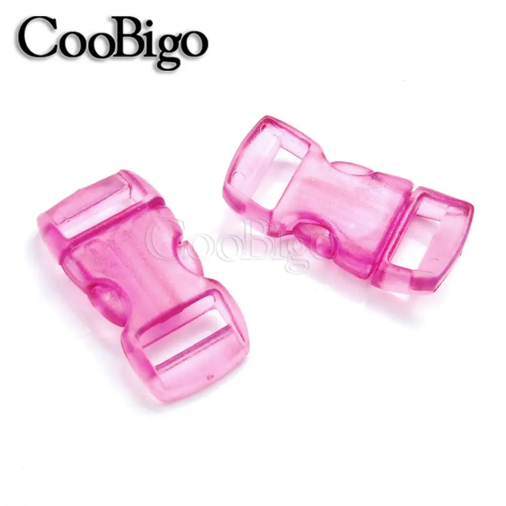 Pink 12 шт. желе 3/" Изогнутые Пряжки прозрачный Паракорд 550 браслет собачий воротник, тканевая лента ремень Запчасти Аксессуары - Цвет: Pink
