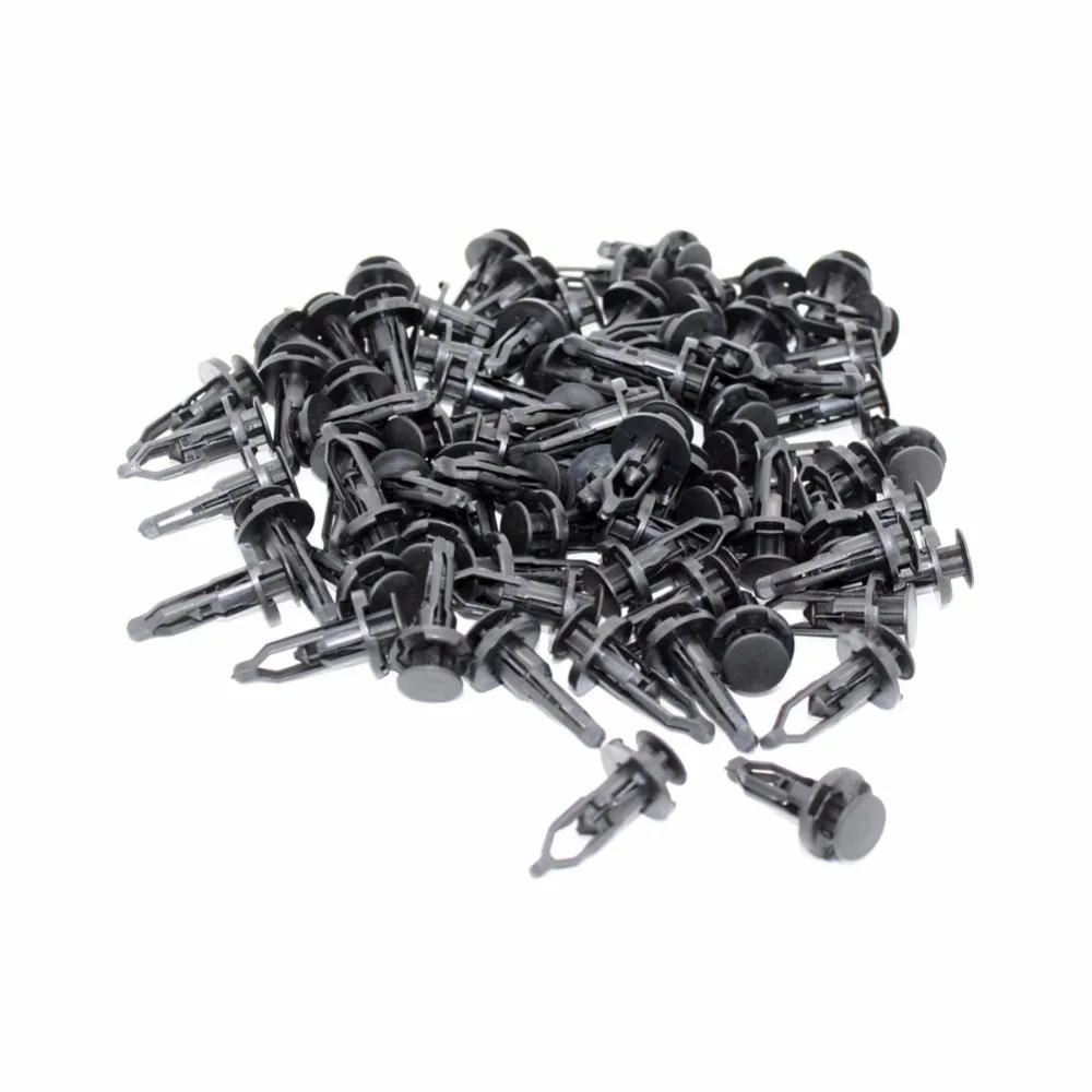 100 Pcs lot 9mm Hole Black Push Type Fastener Rivet Retainer Clips 