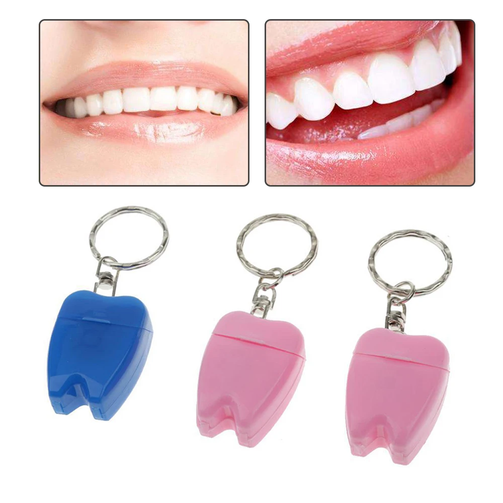 

New Portable 15m Dental Flosser with Key Chain Key Ring Teeth Cleaning Oral Care Hands-free Mini Small Dental Floss
