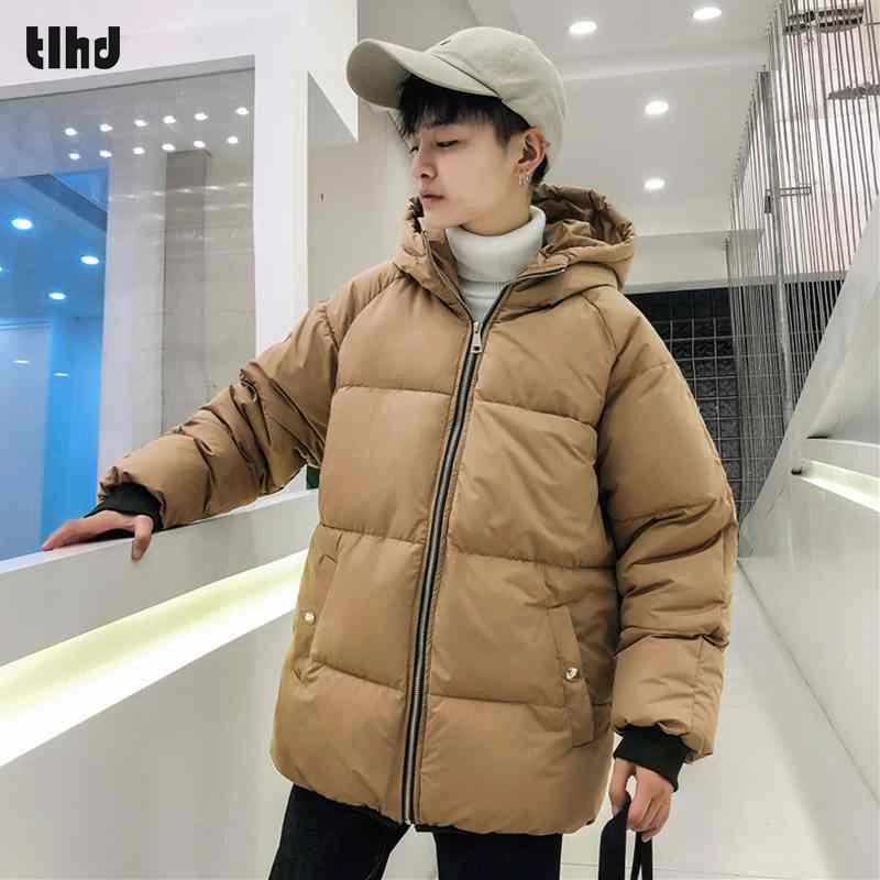 TLHD 2018 Winter Men's jacket men's thick hooded bread suit embroidered coat Parka | Мужская одежда