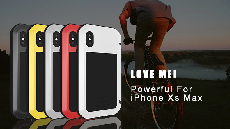 

for Apple iphone XS Max Cover LOVE MEI Shock Dirt Proof Water Resistant Metal Armor Cover Phone Case for iphone XS max Case