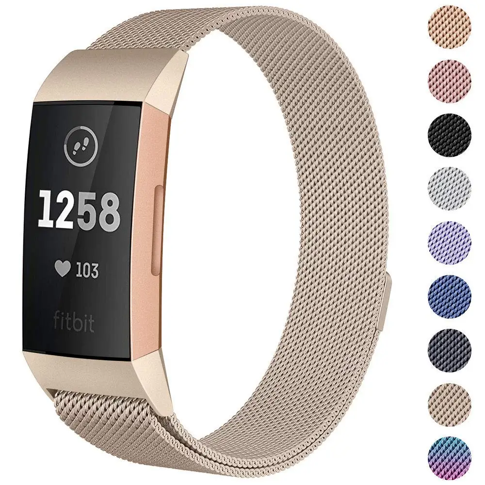 

Strap For Fitbit charge 2 band charge 3 strap New Milanese stainless steel loop bracel smart watch accessories sports wristbelt