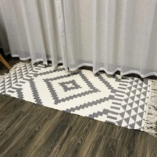 Богемные геометрические тканые хлопковые льняные ковры с кисточками, прикроватные Коврики для спальни, дивана, пола, коврики в скандинавском стиле для украшения дома