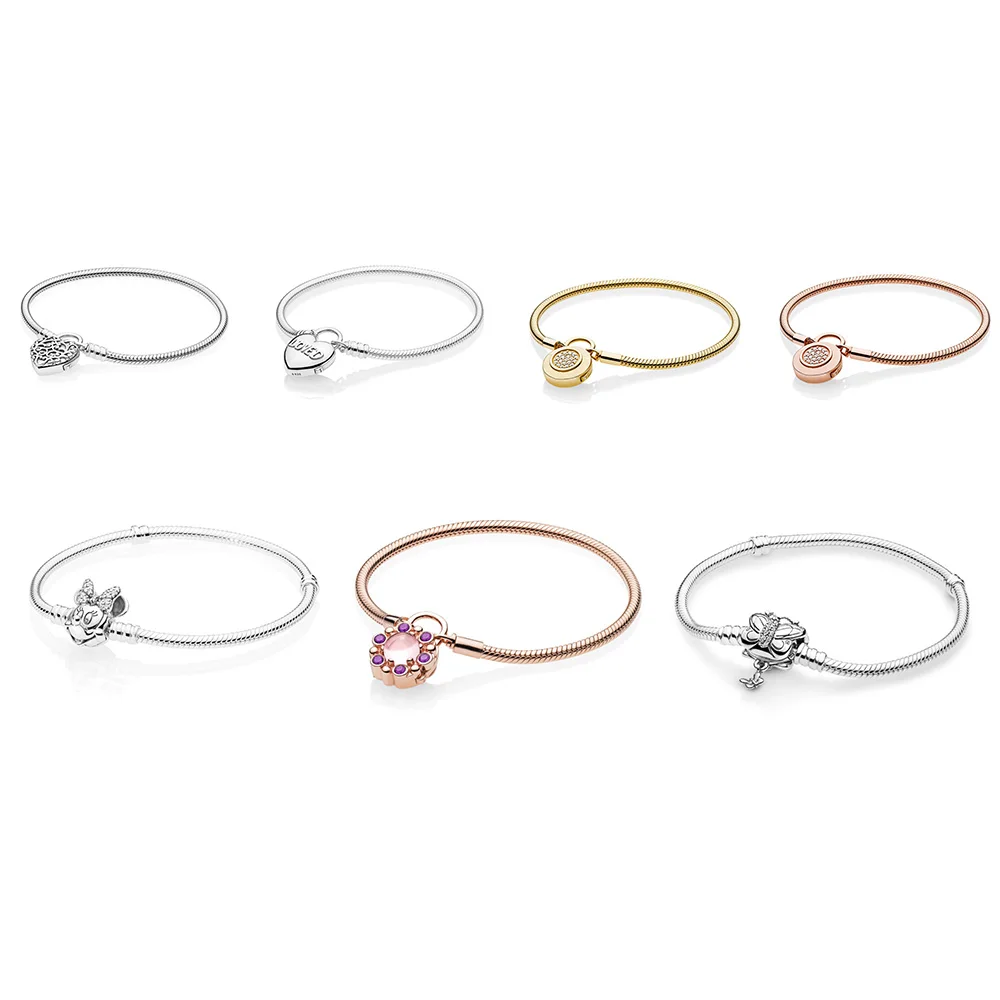 Bamoer S925 Sterling Silver Charm Bead Flower Dance avec CZ Fit Femmes Bracelet