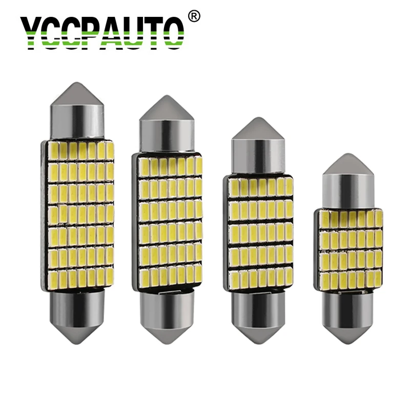 

10Pcs c10w c5w led Bulbs Festoon 31mm 36mm 39mm 42m LED Canbus Car Interior light Auto trunk Reading lamp Pure White 6000K
