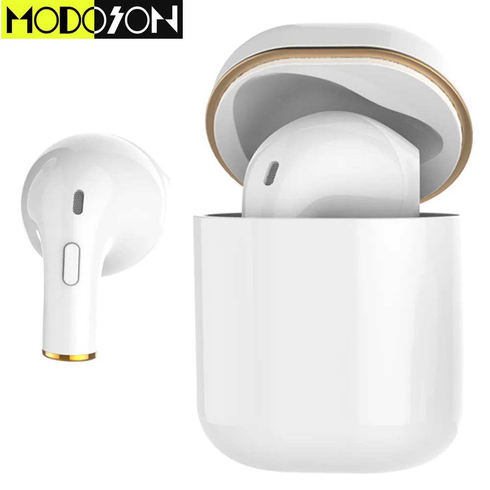 

MODOSON Bluetooth Headphone Mini i8x Wireless Headset Portable MIC Stereo Earbud Sport Earphone Charging Box For All Smart Phone