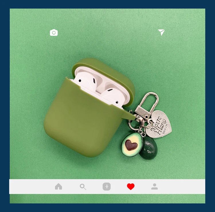 Милый силиконовый Bluetooth беспроводной чехол для наушников Avocado Love для Apple AirPods, Ультратонкий чехол из ТПУ для Airpods, чехол для зарядного устройства
