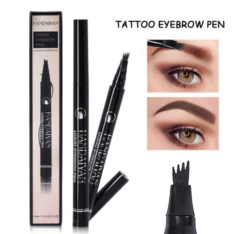 

4-Head Fork Eyebrow Pencil Eyebrow Pen for Women/Girl, Waterproof Fork Tip Microblading Eyebrow Pen Makeup Tools