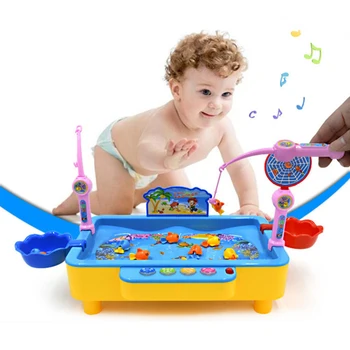 

New Arrival Children's Kids Fishing Board Toy Game Fish Electric Magnetic Educational Rotating Fishing Board Dropshiping 2019