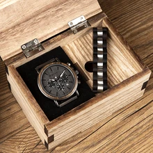 BOBO BIRD деревянные часы и браслет набор для мужчин хронограф наручные часы подарочный набор для него orologio roles pulsera hombre uomo