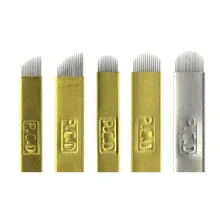 50 шт. микроблейдинг иглы жесткие 12/14/12u/14u для микроблейдинга вышивка ручка Pernement макияж машина