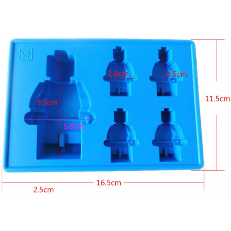 1 шт. 5 отверстий в форме робота силиконовая форма для льда лоток с формой для кубиков льда производитель мороженого лего выпечки украшения инструменты