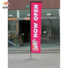 Trade show Exhibition Display Fabric Feather Teardrop Rectangle Advertsing 4.5m Flag Fly Banner Stand Pole