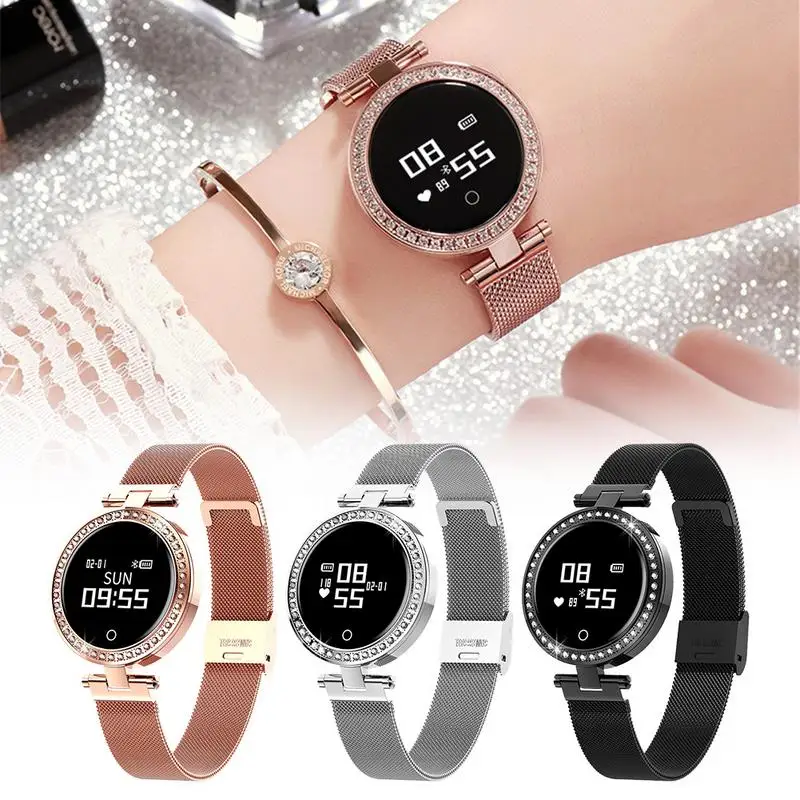 

New Luxury Smart Watch Women Girl Diamond Mounting Design Heart Rate Calorie Fitness Tracker IP68 Sleep Tracker Smart watch