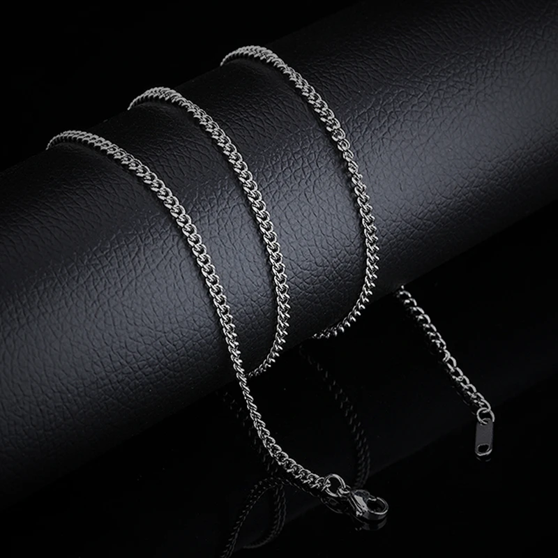 Смешанные 3 шт./лот титановое ожерелье простого дизайна стальное Плоское